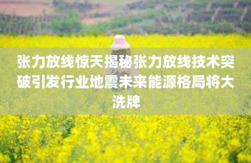 张力放线惊天揭秘张力放线技术突破引发行业地震未来能源格局将大洗牌