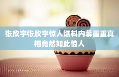 张欣宇张欣宇惊人爆料内幕重重真相竟然如此惊人