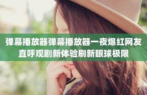 弹幕播放器弹幕播放器一夜爆红网友直呼观剧新体验刷新眼球极限