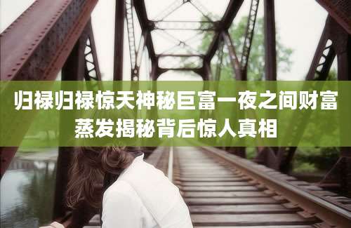 归禄归禄惊天神秘巨富一夜之间财富蒸发揭秘背后惊人真相