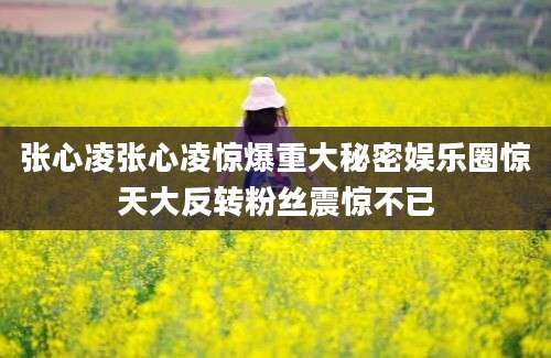 张心凌张心凌惊爆重大秘密娱乐圈惊天大反转粉丝震惊不已