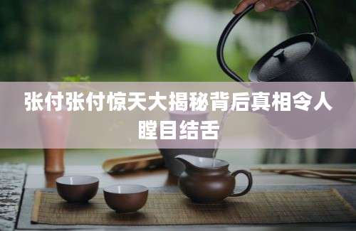 张付张付惊天大揭秘背后真相令人瞠目结舌