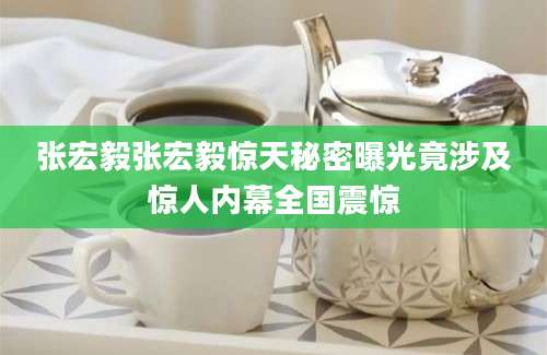 张宏毅张宏毅惊天秘密曝光竟涉及惊人内幕全国震惊