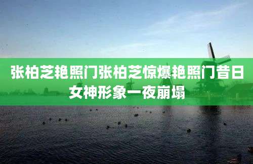 张柏芝艳照门张柏芝惊爆艳照门昔日女神形象一夜崩塌
