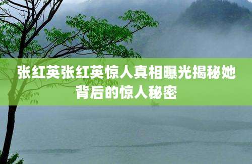 张红英张红英惊人真相曝光揭秘她背后的惊人秘密