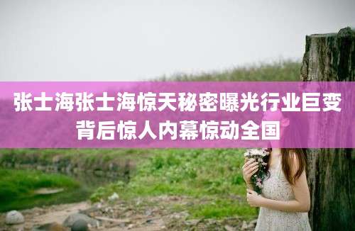 张士海张士海惊天秘密曝光行业巨变背后惊人内幕惊动全国