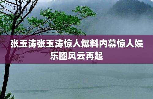 张玉涛张玉涛惊人爆料内幕惊人娱乐圈风云再起
