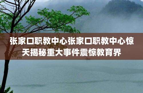 张家口职教中心张家口职教中心惊天揭秘重大事件震惊教育界