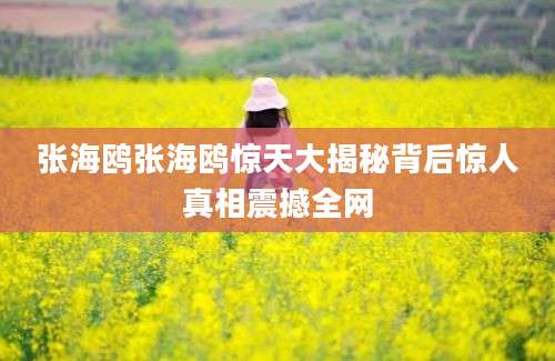张海鸥张海鸥惊天大揭秘背后惊人真相震撼全网