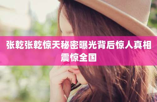 张乾张乾惊天秘密曝光背后惊人真相震惊全国