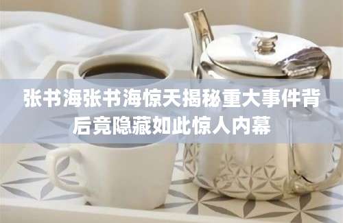 张书海张书海惊天揭秘重大事件背后竟隐藏如此惊人内幕