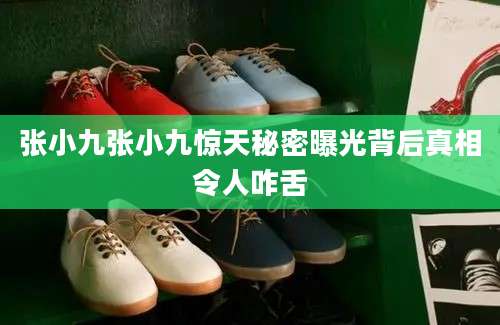 张小九张小九惊天秘密曝光背后真相令人咋舌
