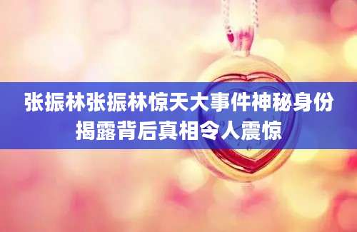 张振林张振林惊天大事件神秘身份揭露背后真相令人震惊