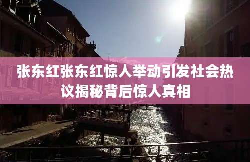 张东红张东红惊人举动引发社会热议揭秘背后惊人真相