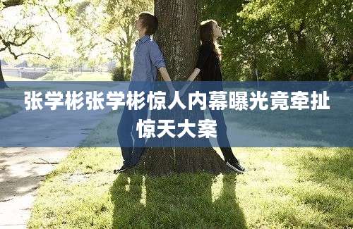 张学彬张学彬惊人内幕曝光竟牵扯惊天大案