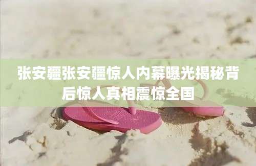 张安疆张安疆惊人内幕曝光揭秘背后惊人真相震惊全国