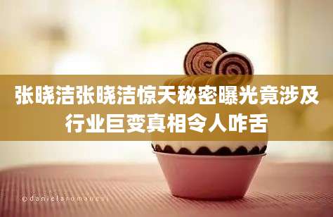 张晓洁张晓洁惊天秘密曝光竟涉及行业巨变真相令人咋舌