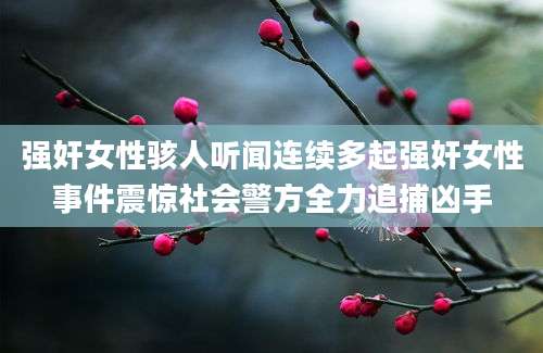 强奸女性骇人听闻连续多起强奸女性事件震惊社会警方全力追捕凶手