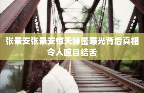 张景安张景安惊天秘密曝光背后真相令人瞠目结舌