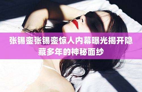 张锡銮张锡銮惊人内幕曝光揭开隐藏多年的神秘面纱