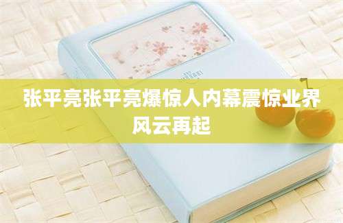 张平亮张平亮爆惊人内幕震惊业界风云再起