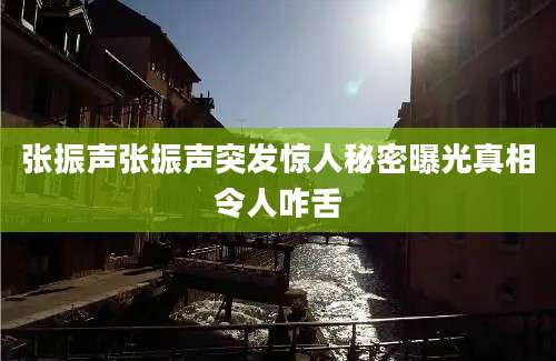 张振声张振声突发惊人秘密曝光真相令人咋舌
