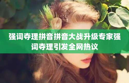 强词夺理拼音拼音大战升级专家强词夺理引发全网热议