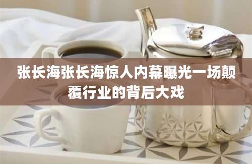张长海张长海惊人内幕曝光一场颠覆行业的背后大戏