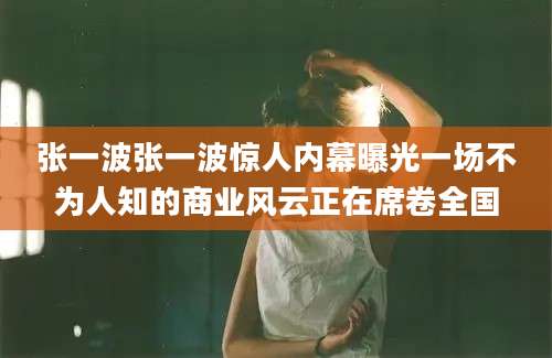 张一波张一波惊人内幕曝光一场不为人知的商业风云正在席卷全国