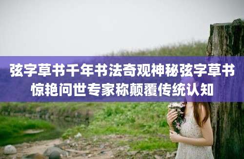 弦字草书千年书法奇观神秘弦字草书惊艳问世专家称颠覆传统认知