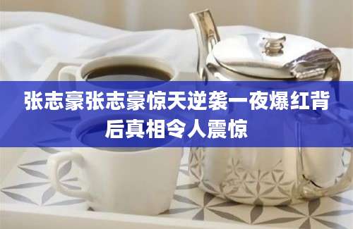 张志豪张志豪惊天逆袭一夜爆红背后真相令人震惊