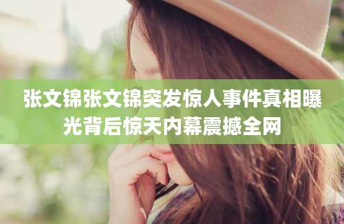 张文锦张文锦突发惊人事件真相曝光背后惊天内幕震撼全网