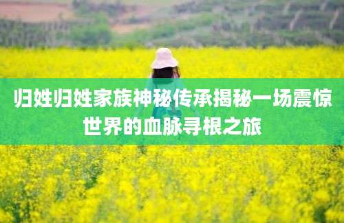 归姓归姓家族神秘传承揭秘一场震惊世界的血脉寻根之旅