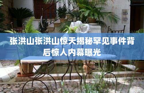 张洪山张洪山惊天揭秘罕见事件背后惊人内幕曝光