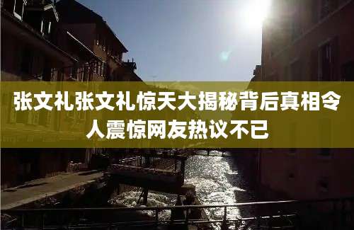 张文礼张文礼惊天大揭秘背后真相令人震惊网友热议不已