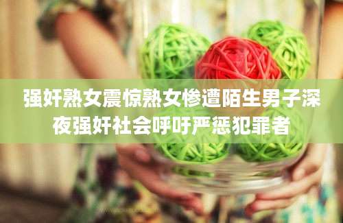 强奸熟女震惊熟女惨遭陌生男子深夜强奸社会呼吁严惩犯罪者