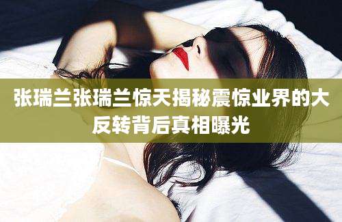 张瑞兰张瑞兰惊天揭秘震惊业界的大反转背后真相曝光