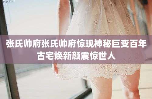 张氏帅府张氏帅府惊现神秘巨变百年古宅焕新颜震惊世人