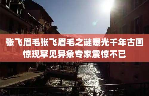 张飞眉毛张飞眉毛之谜曝光千年古画惊现罕见异象专家震惊不已