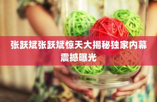 张跃斌张跃斌惊天大揭秘独家内幕震撼曝光
