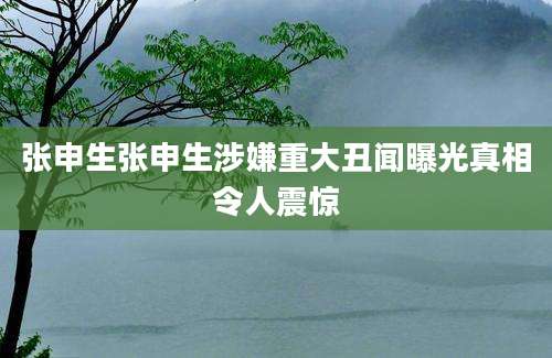 张申生张申生涉嫌重大丑闻曝光真相令人震惊