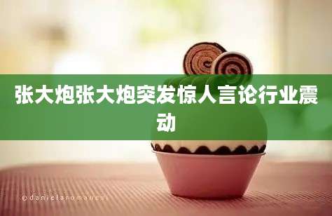 张大炮张大炮突发惊人言论行业震动