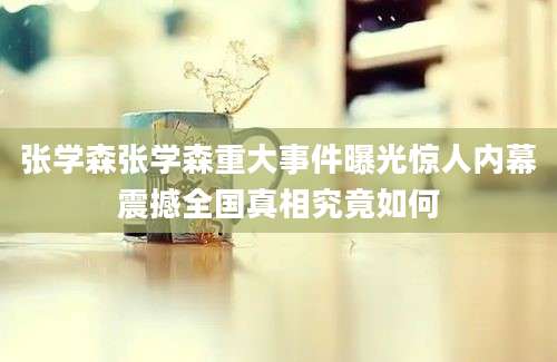 张学森张学森重大事件曝光惊人内幕震撼全国真相究竟如何