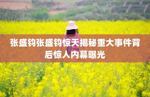 张盛钧张盛钧惊天揭秘重大事件背后惊人内幕曝光