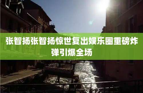 张智扬张智扬惊世复出娱乐圈重磅炸弹引爆全场