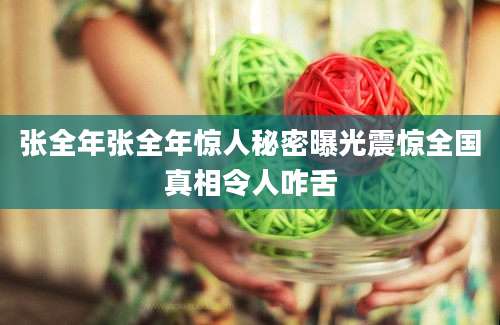 张全年张全年惊人秘密曝光震惊全国真相令人咋舌