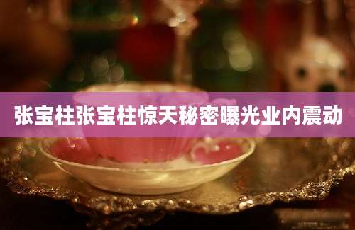 张宝柱张宝柱惊天秘密曝光业内震动
