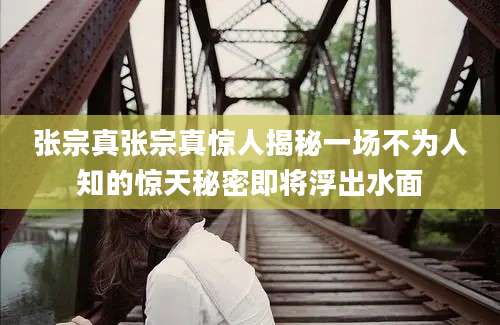 张宗真张宗真惊人揭秘一场不为人知的惊天秘密即将浮出水面