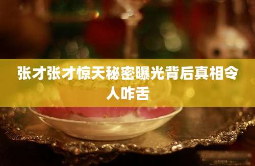 张才张才惊天秘密曝光背后真相令人咋舌