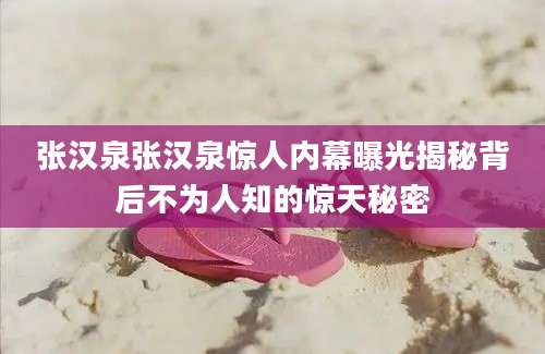 张汉泉张汉泉惊人内幕曝光揭秘背后不为人知的惊天秘密